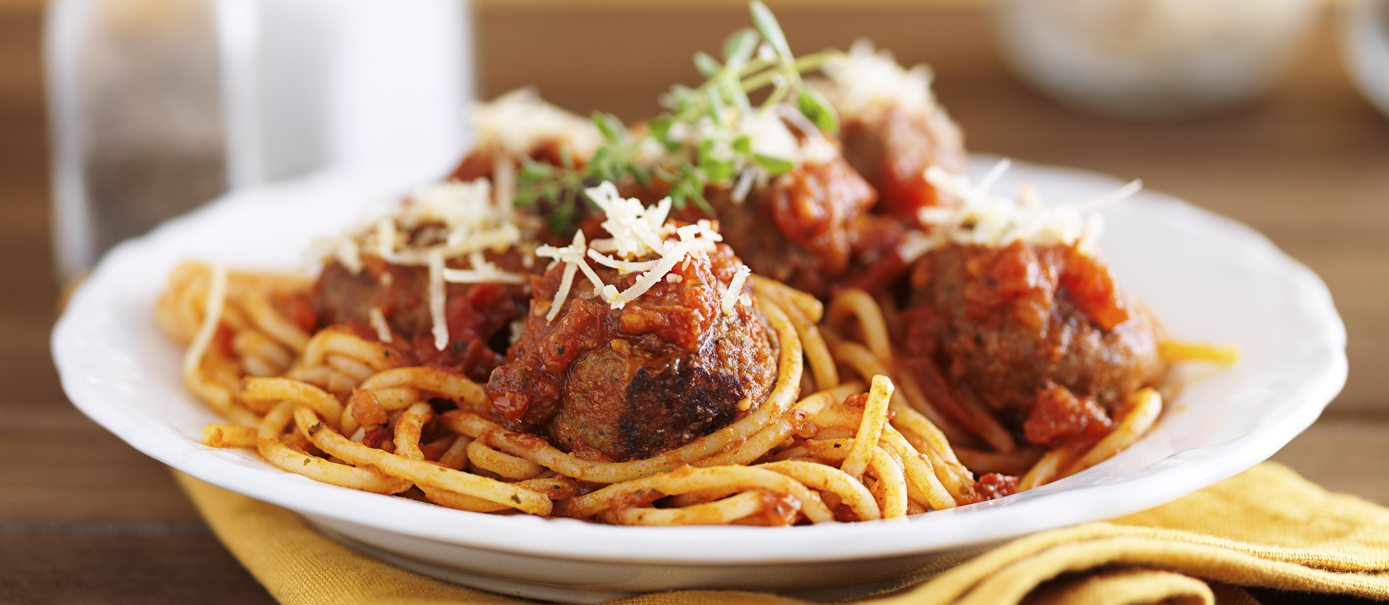 Spaghetti And Meatballs Traditional Pasta From New York City United States Of America