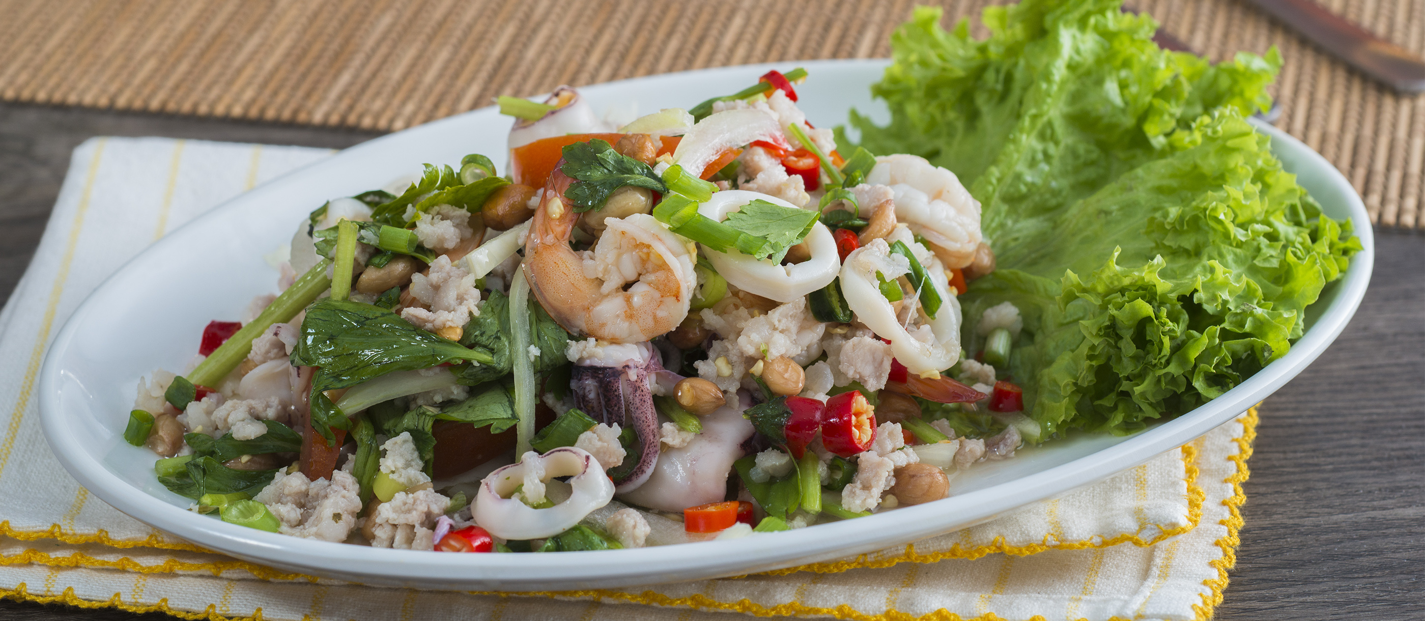 Phla Kung | Traditional Salad From Thailand, Southeast Asia