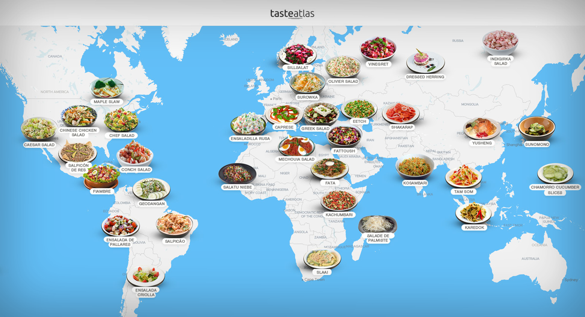 World Salad Map | 132 World Salads | TasteAtlas